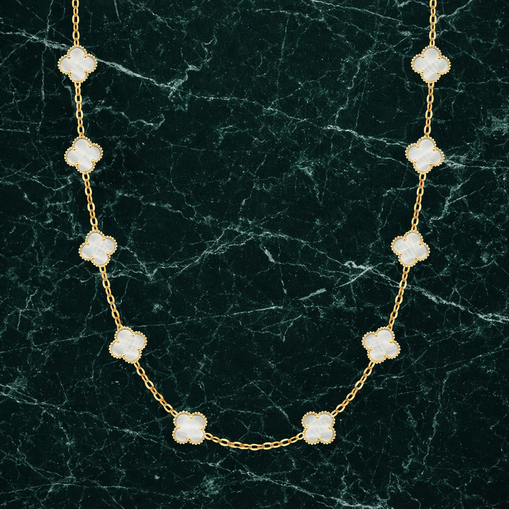 CLOVÉ HALSBAND V2 – GULD/VIT