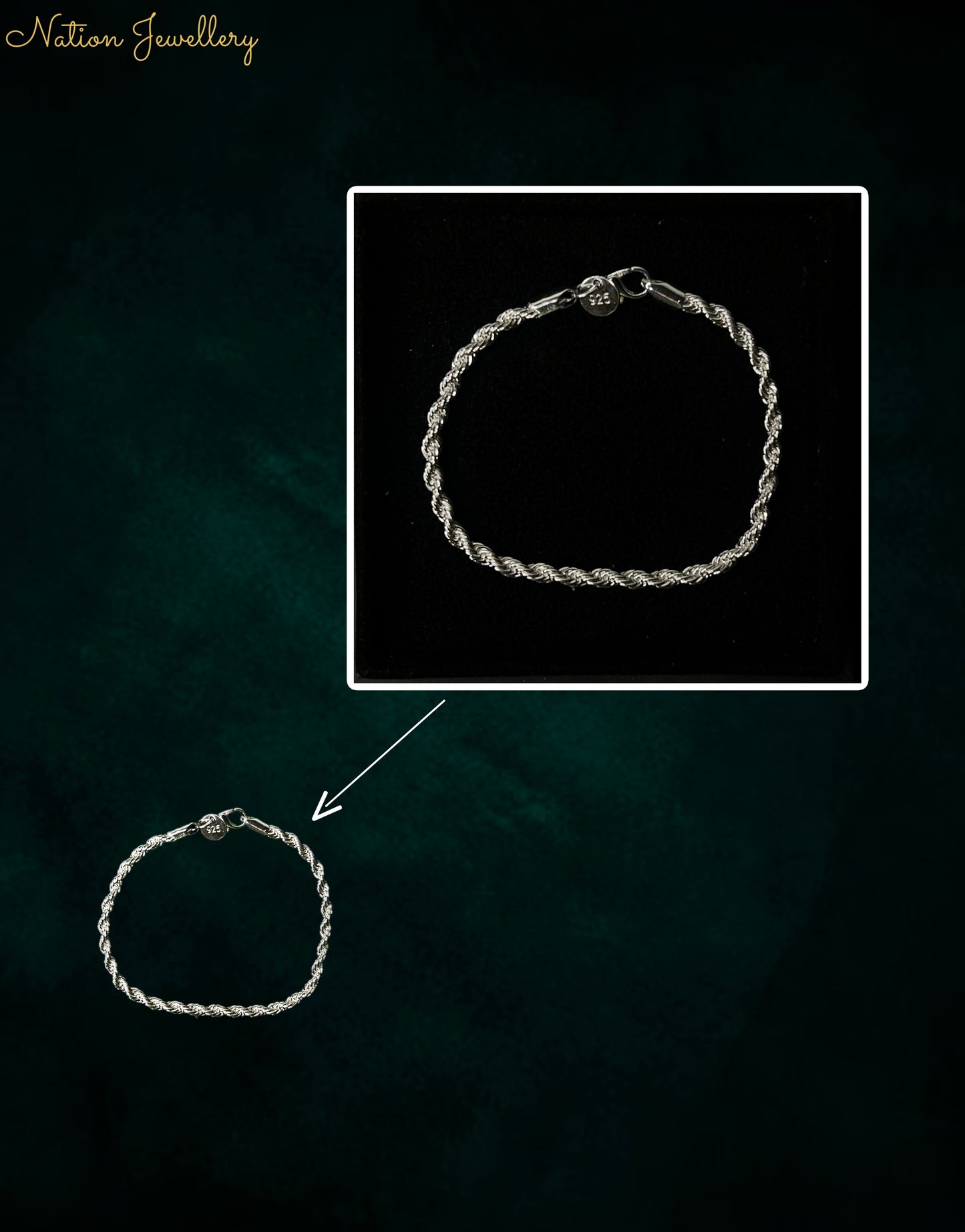 ARMBAND CORDELL - SILVER (4MM)