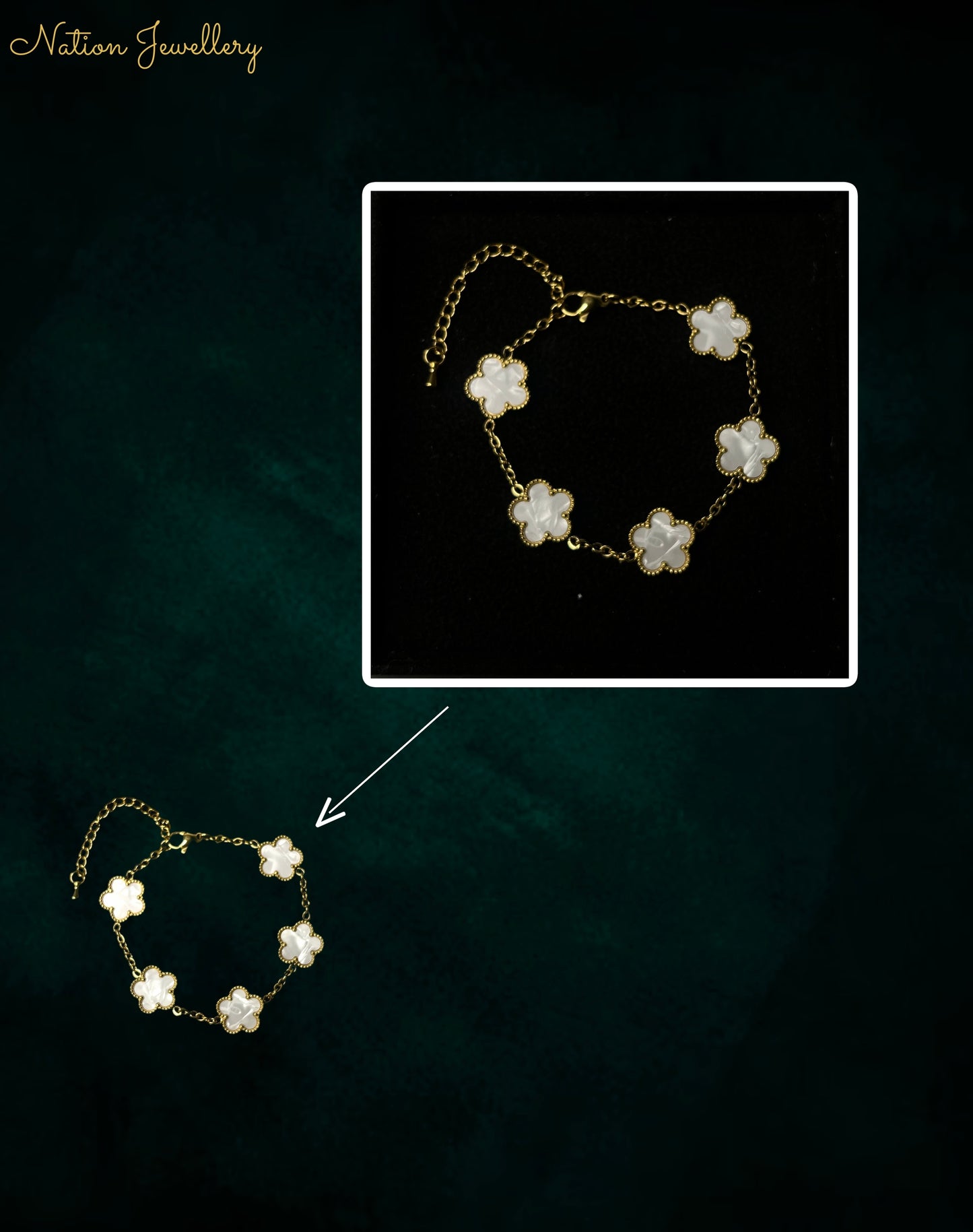 Clové Armband - Guld/Vit