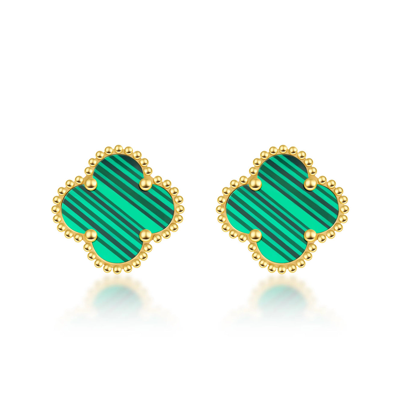 ÖRHÄNGEN CLOVÉ – GULD/GRÖN