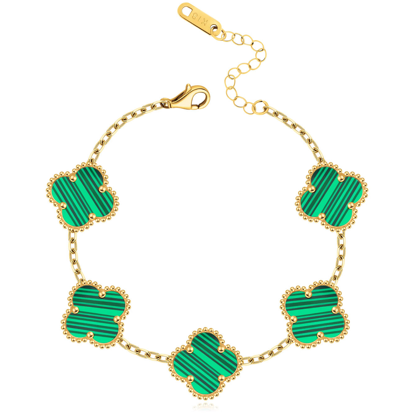 CLOVÉ ARMBAND – GULD/GRÖN