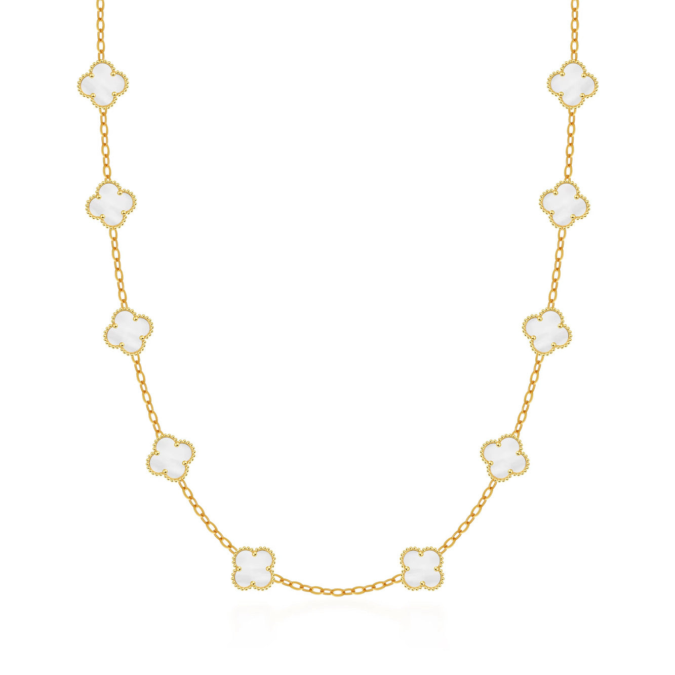 CLOVÉ HALSBAND V2 – GULD/VIT
