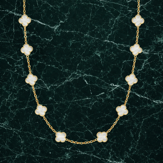 CLOVÉ HALSBAND V2 – GULD/VIT