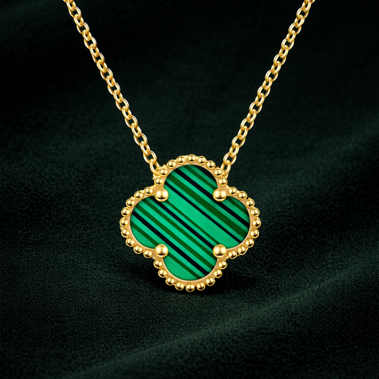 CLOVÉ HALSBAND – GULD/GRÖN