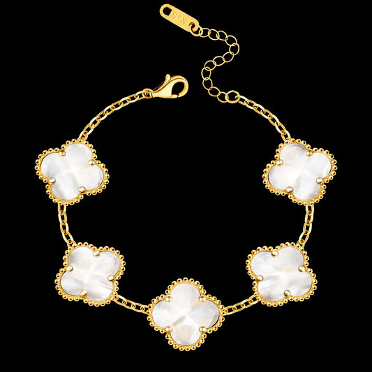 CLOVÉ ARMBAND - GULD/VIT