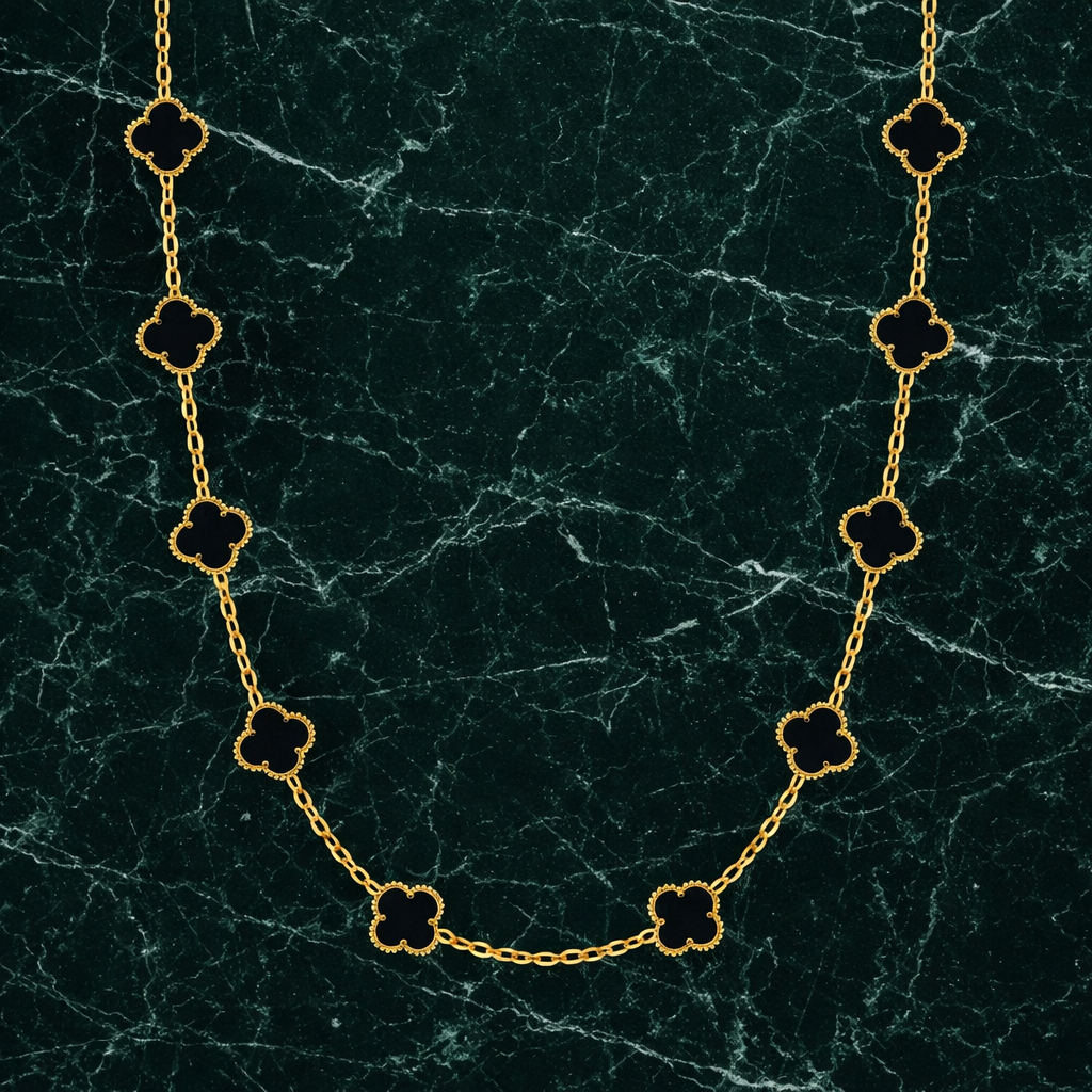CLOVÉ HALSBAND V2 – GULD/SVART