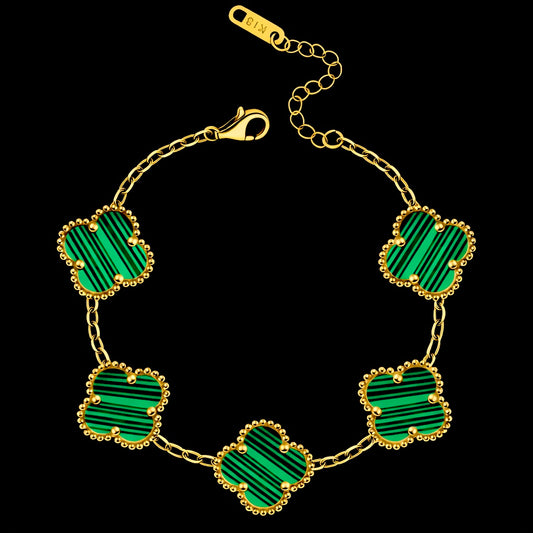 CLOVÉ ARMBAND – GULD/GRÖN