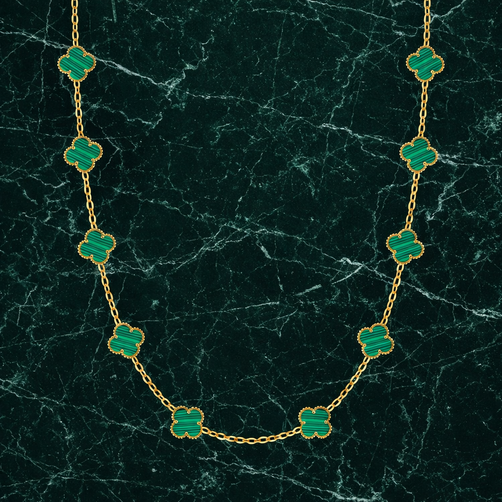CLOVÉ HALSBAND V2 – GULD/GRÖN