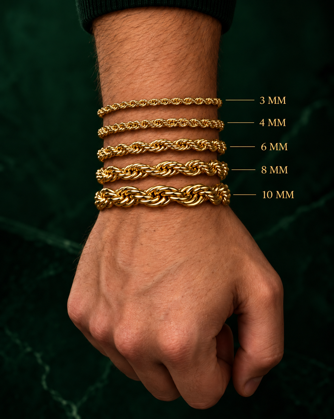 CORDELL ARMBAND - GULD (10mm)