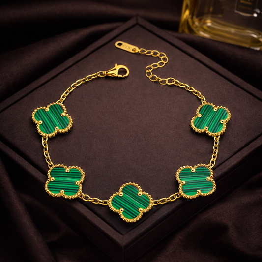 CLOVÉ ARMBAND – GULD/GRÖN