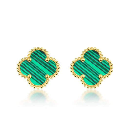 ÖRHÄNGEN CLOVÉ – GULD/GRÖN