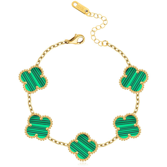 CLOVÉ ARMBAND – GULD/GRÖN