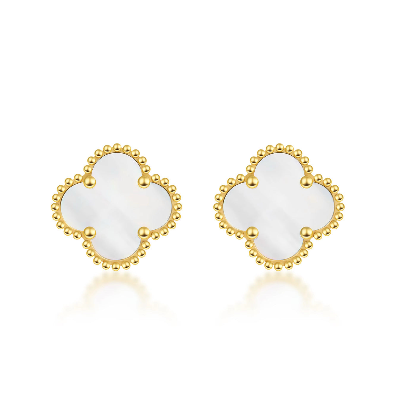 ÖRHÄNGEN CLOVÉ – GULD/VIT