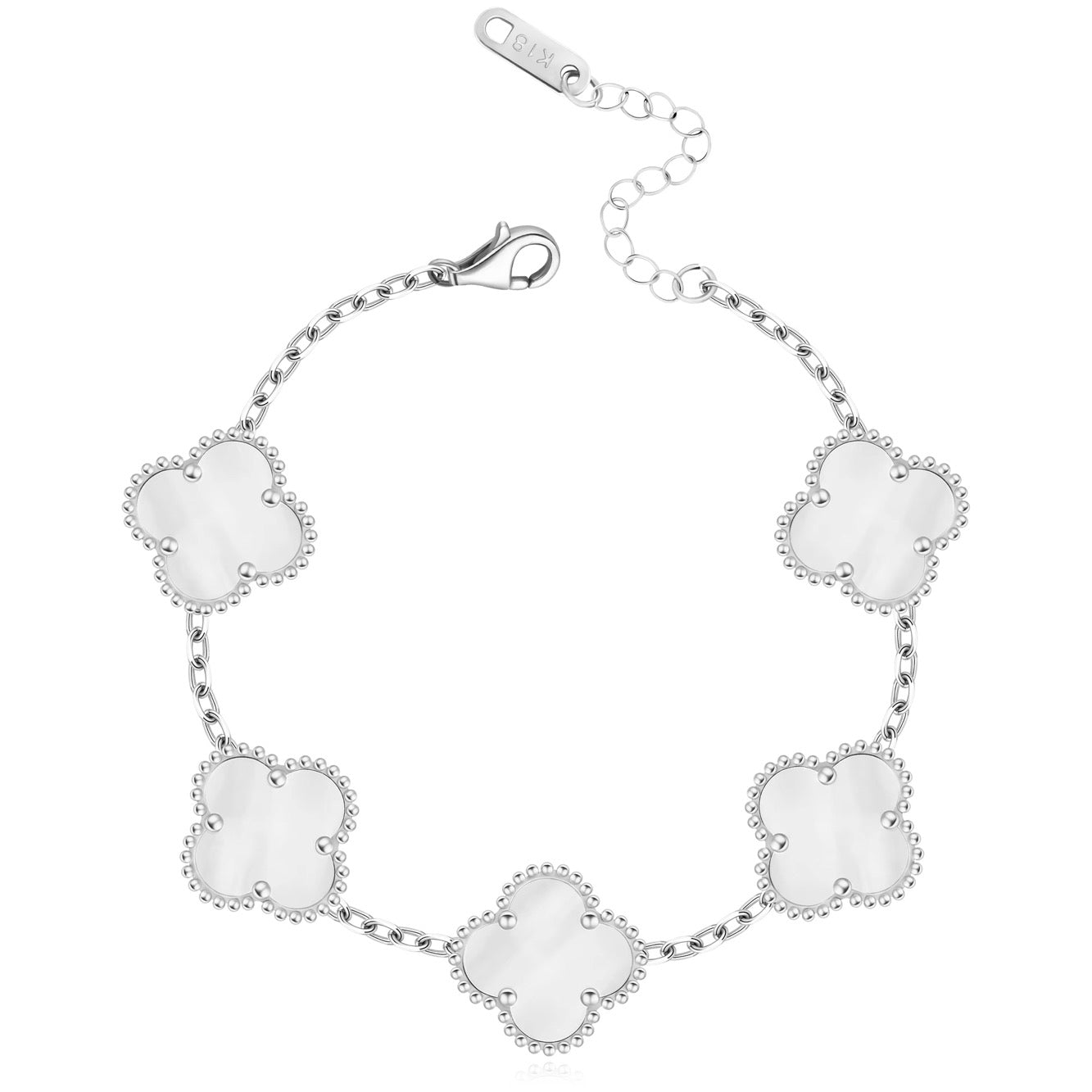 CLOVÉ ARMBAND – SILVER/VIT