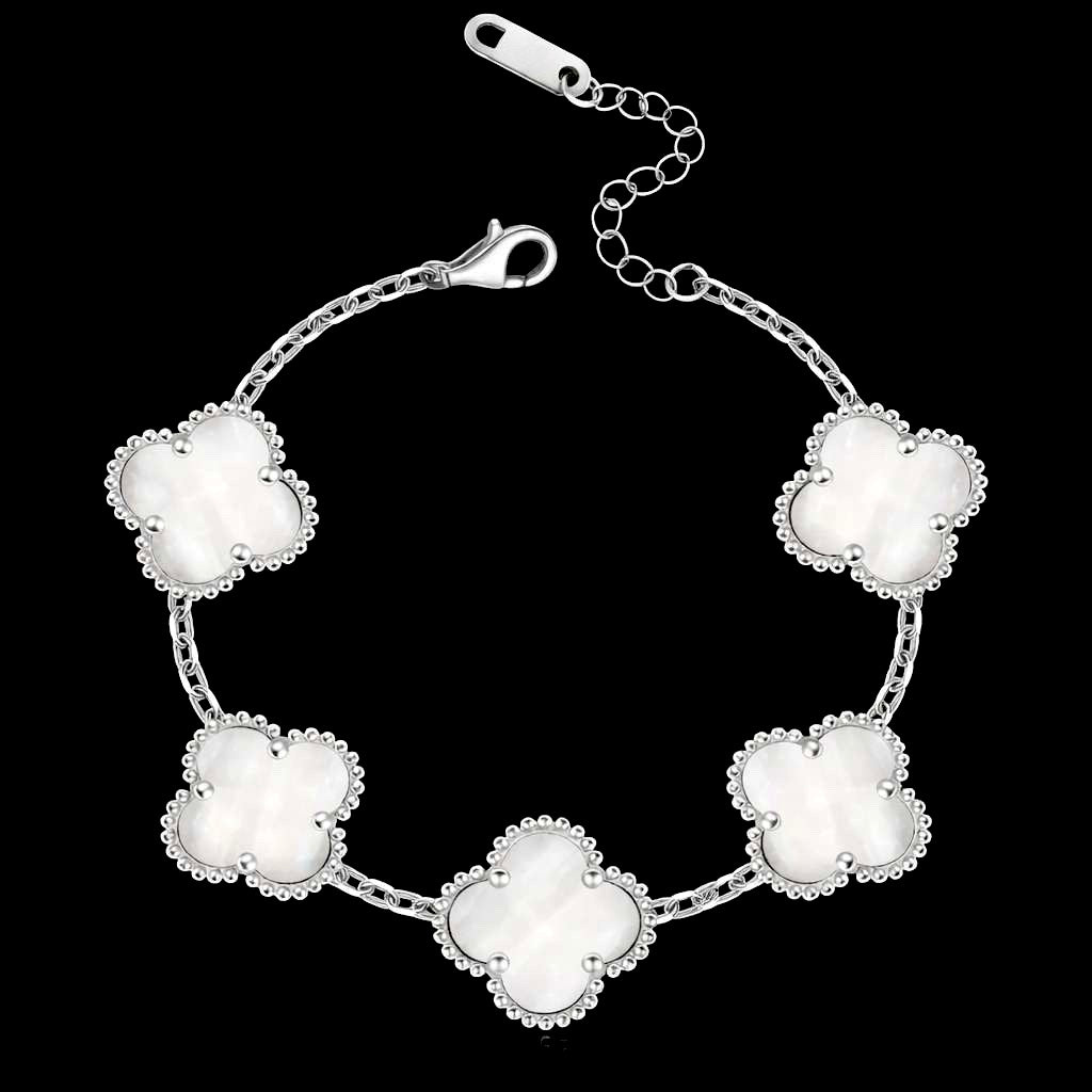CLOVÉ ARMBAND – SILVER/VIT