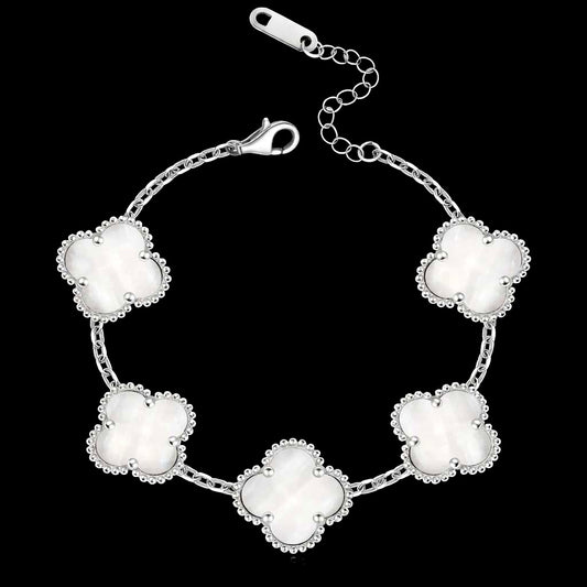 CLOVÉ ARMBAND – SILVER/VIT