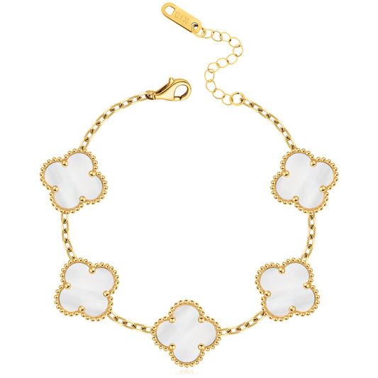 CLOVÉ ARMBAND - GULD/VIT